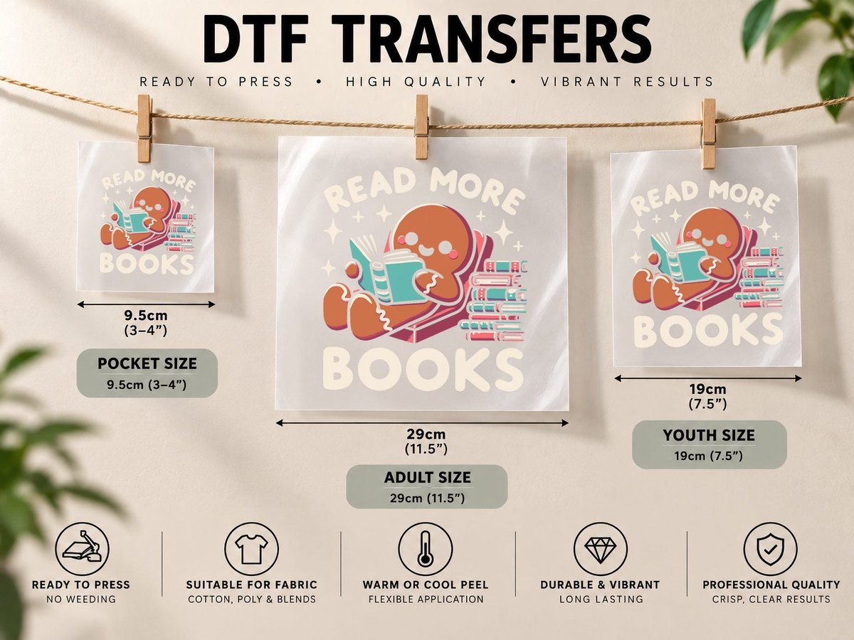 Christmas Teacher Read More Books Funny Women DTF Transfer Iron On