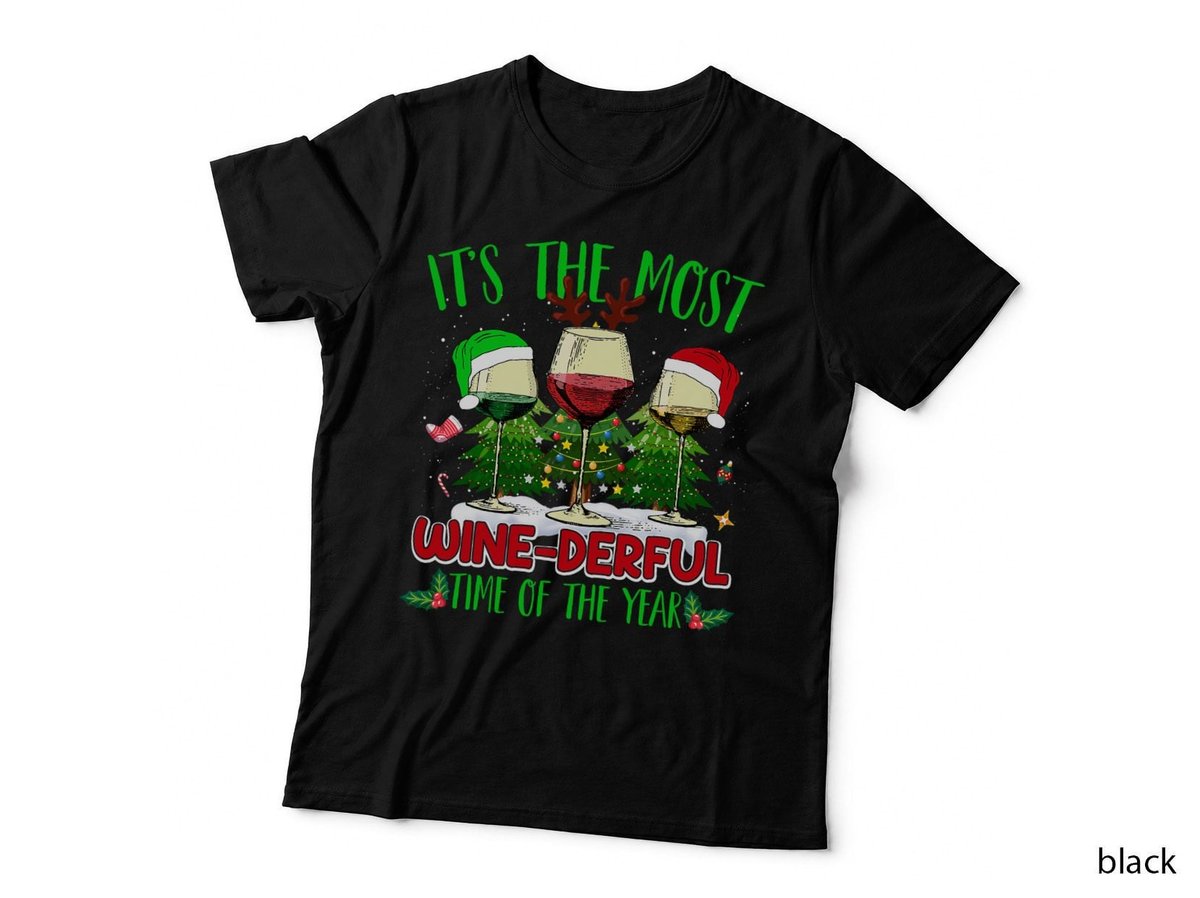 Christmas Wine Shirt Xmas Alcohol Pajama PJ Tops Men Women T-Shirt