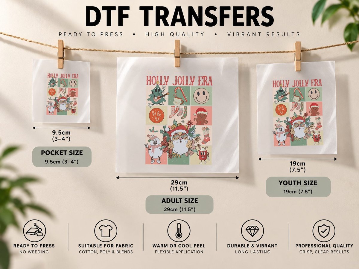 Christmas in My Holly Xmas Jolly Era Funny Men Women DTF Transfer Iron On