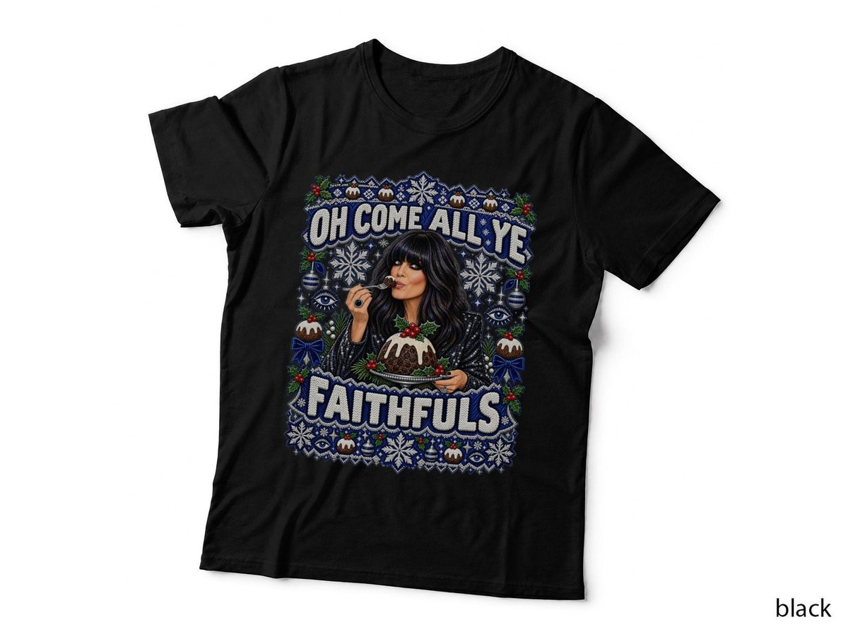 Claudia Winkleman Christmas Sweater Festive Pudding British TV Funny T-Shirt