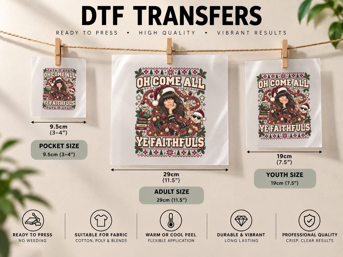 Claudia Winkleman Christmas Traitors Funny Quote Ugly DTF Transfer Iron On