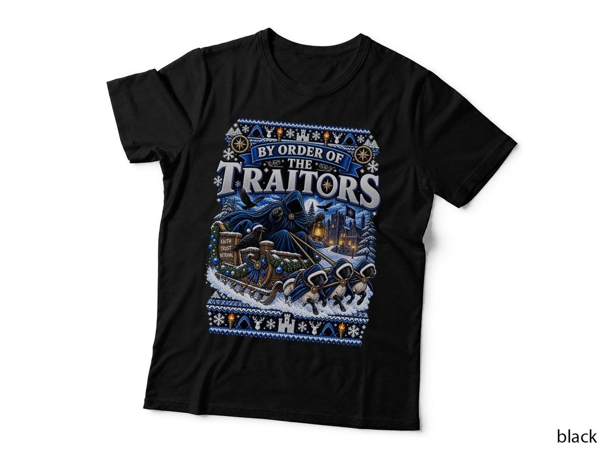 Cloaked Traitor Christmas Traitors British TV Sleigh Ugly Sweater Hooded T-Shirt