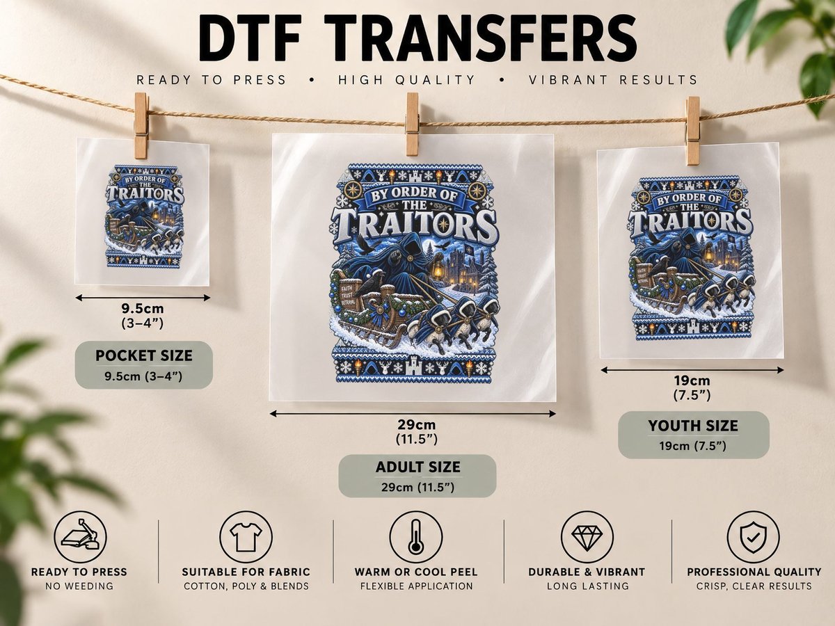 Cloaked Traitor Christmas Traitors British TV Sleigh Ugly DTF Transfer Iron On