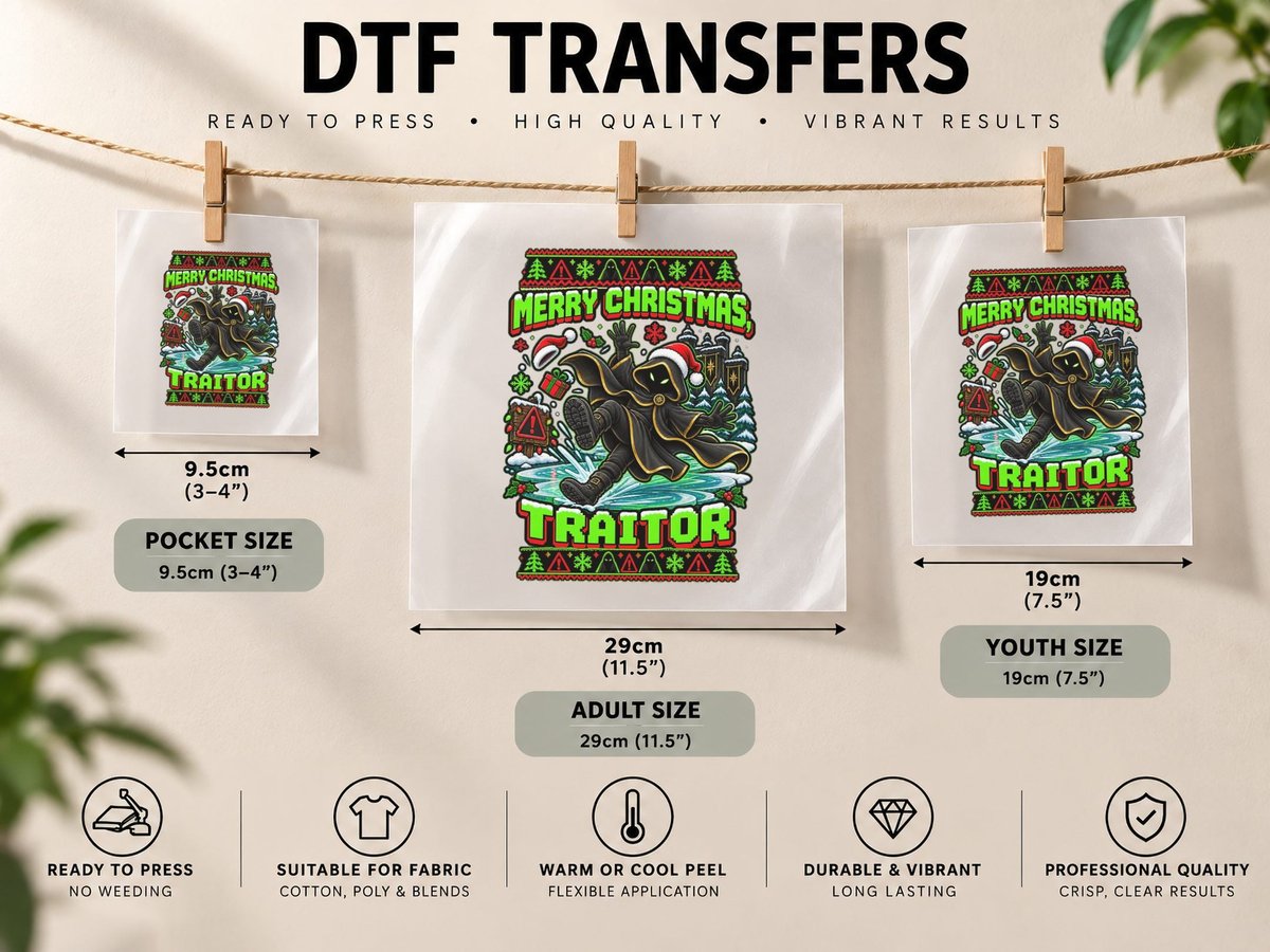Cloaked Traitor Christmas Traitors TV Merry Christmas DTF Transfer Iron On