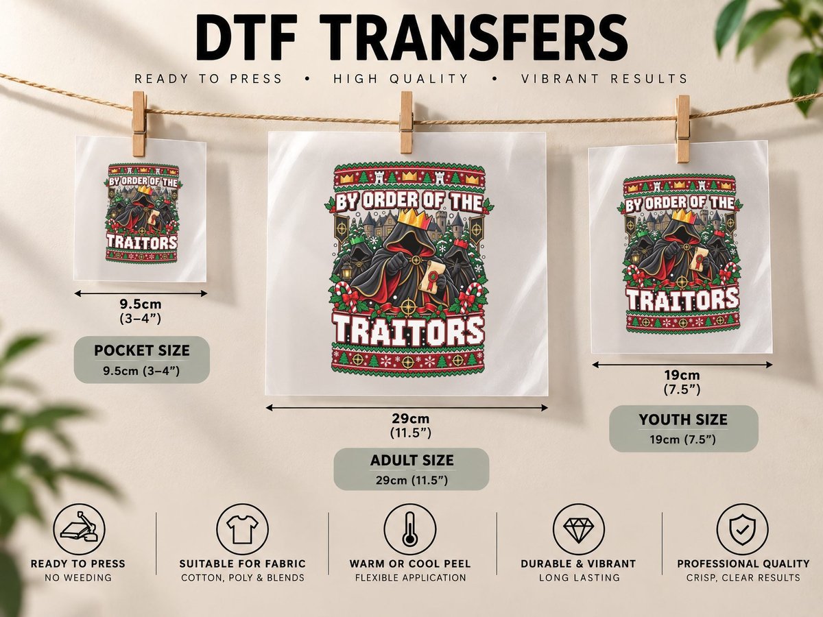 Cloaked Traitor Christmas by Order of the Traitors TV Show DTF Transfer Iron On