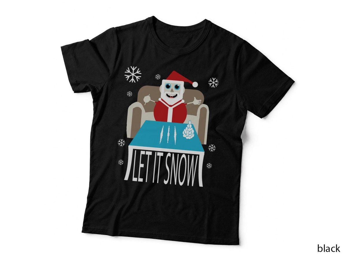 Cocaine Santa Let It Snow Adult Gag Gift Ugly Christmas Gift T-Shirt