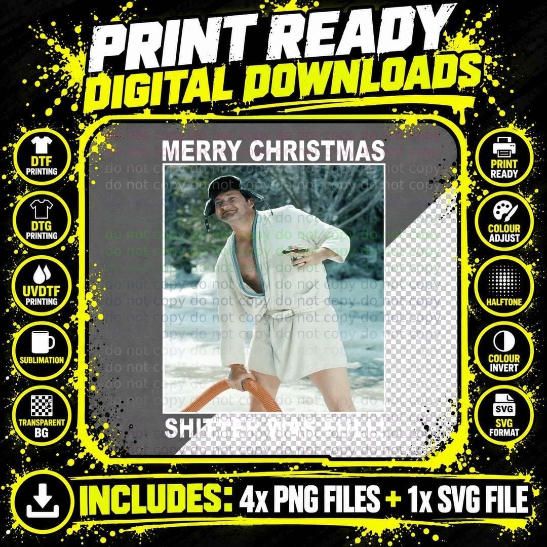 Cousin Eddie Merry Christmas Shitters Full National Png SVG Digital Bundle
