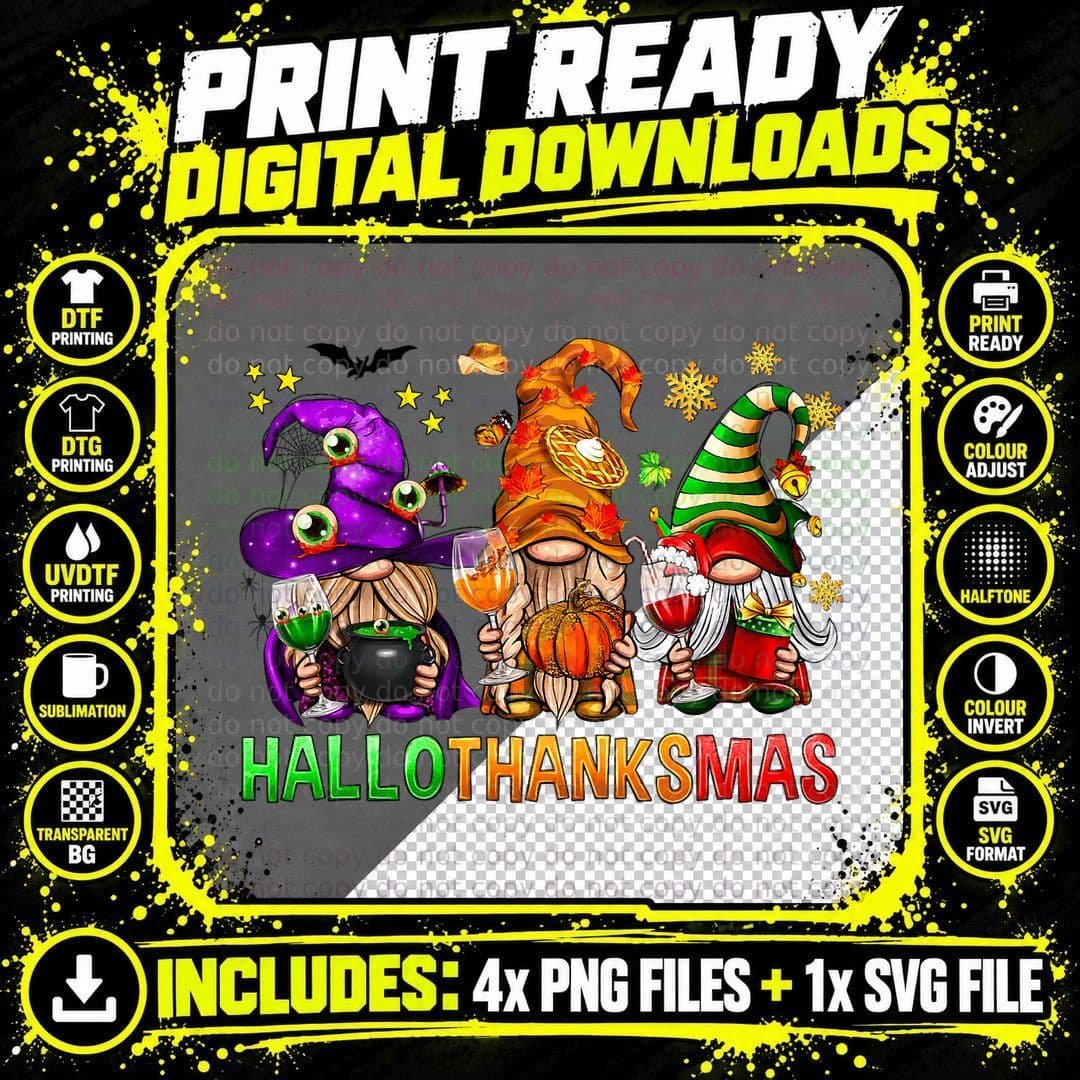 Cute Gnomies Family Christmas Funny Vacation for Women Png SVG Digital Bundle
