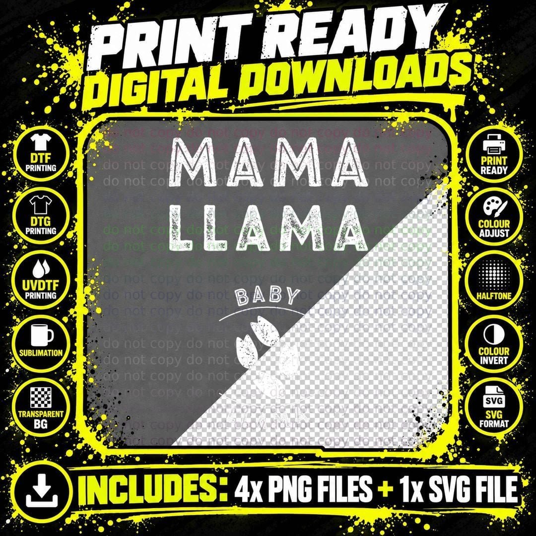 Cute Pregnancy Announcement Tshirt Mama Llama Christmas Png SVG Digital Bundle