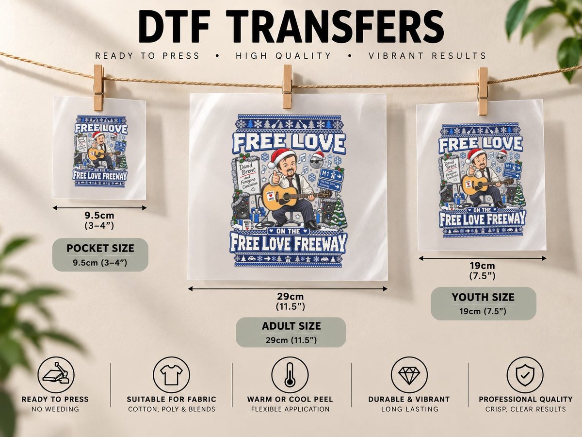 David Brent Christmas the Office UK British Comedy Xmas DTF Transfer Iron On