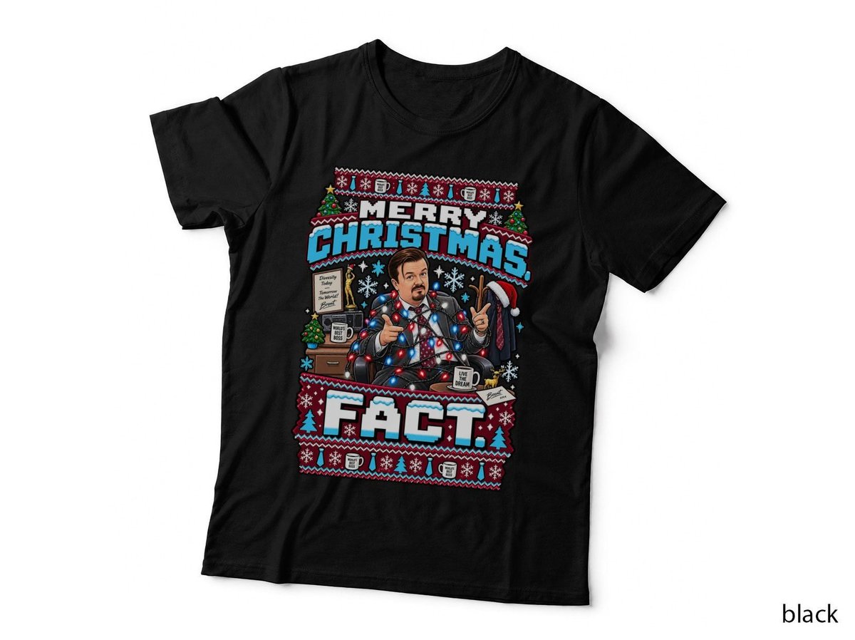 David Brent Office Christmas Fact Funny Quote British Comedy Festive T-Shirt