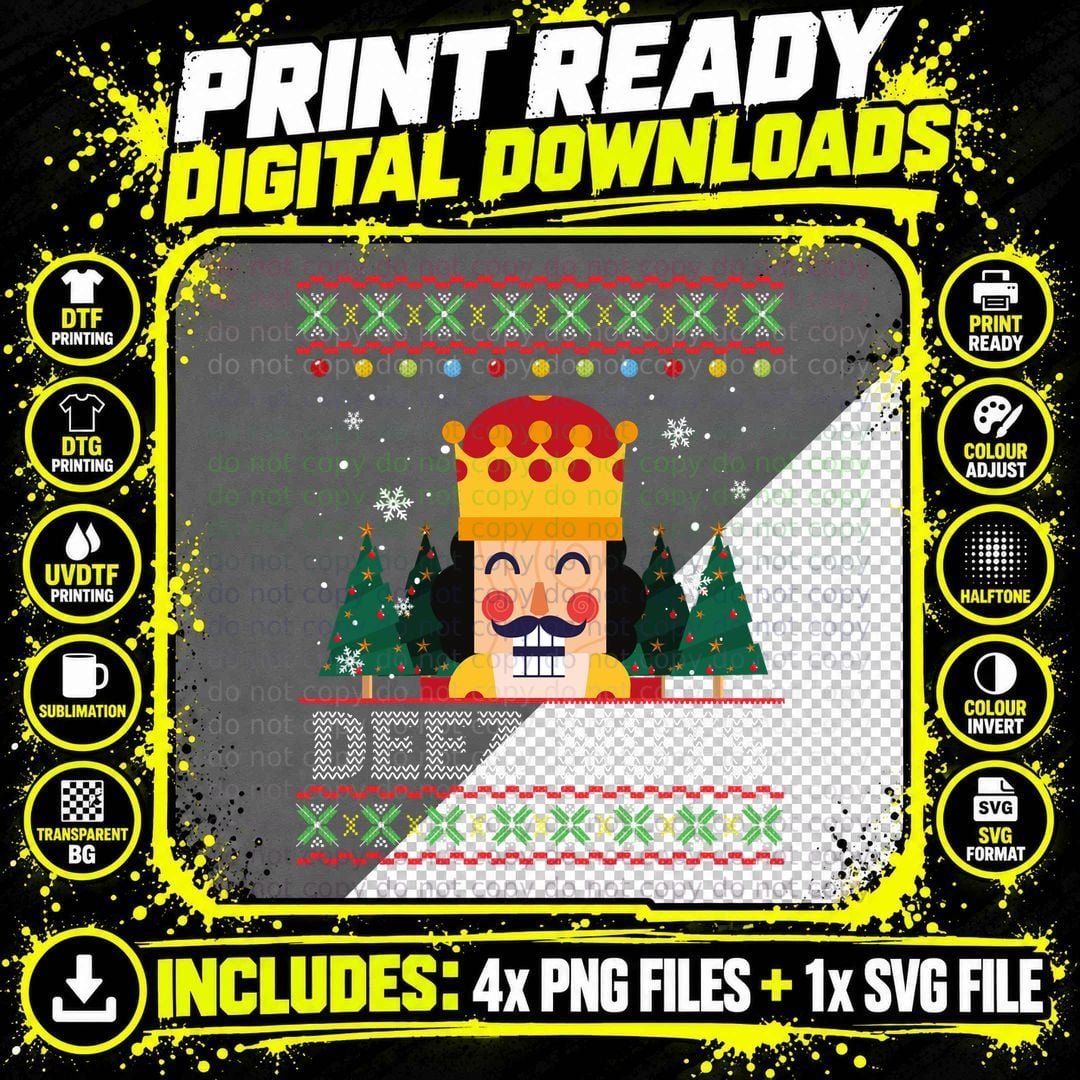 Deez Nuts Nutcracker Xmas Shirt Ugly Christmas Funny Png SVG Digital Bundle