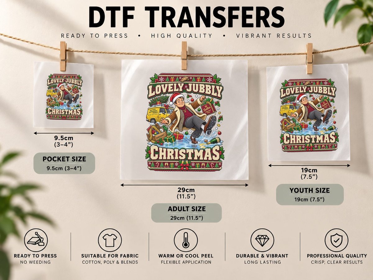 Del Boy Christmas Lovely Jubbly Only Fools Horses British DTF Transfer Iron On