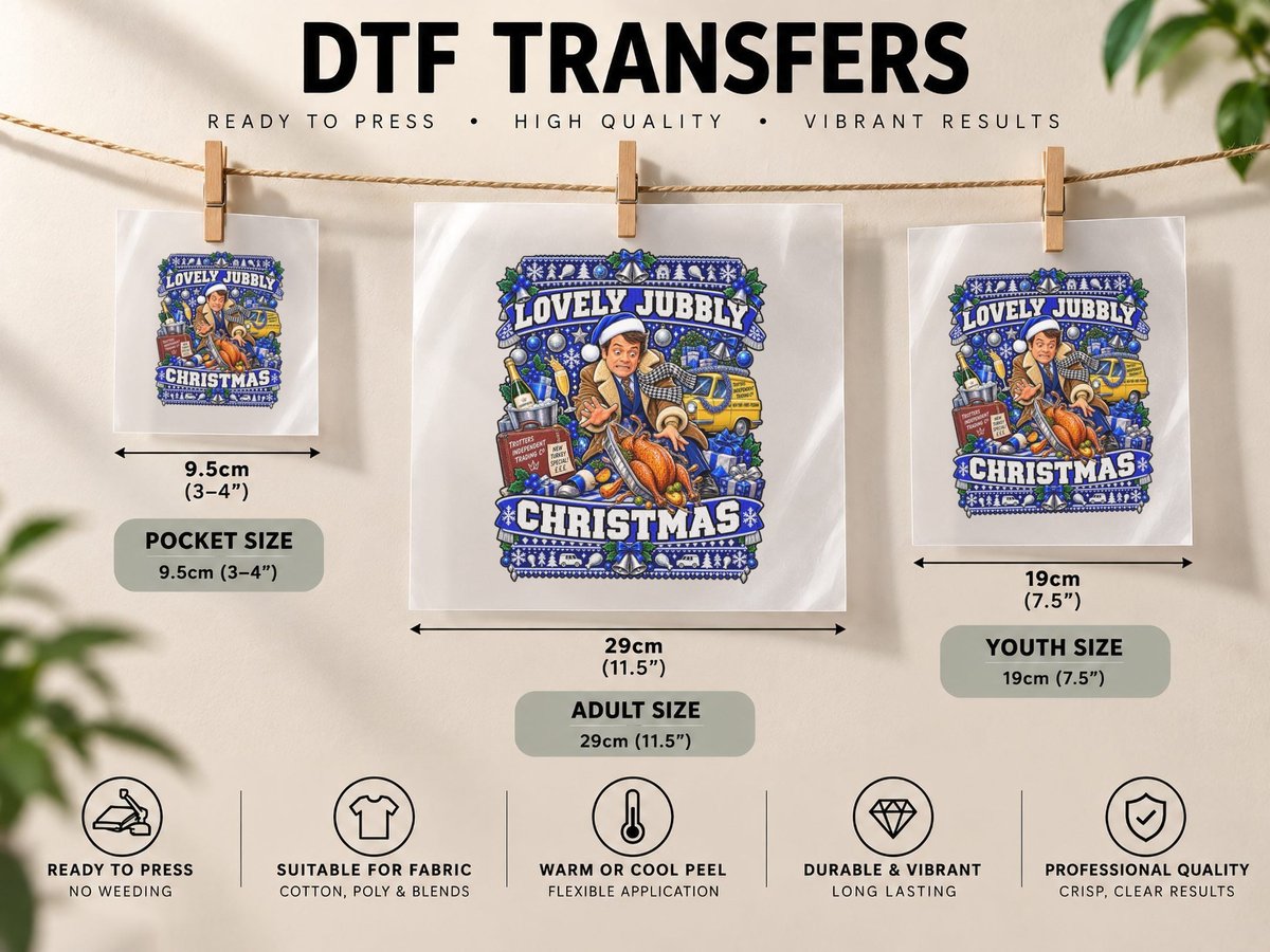 Del Boy Christmas Lovely Jubbly Only Fools and Horses TV DTF Transfer Iron On
