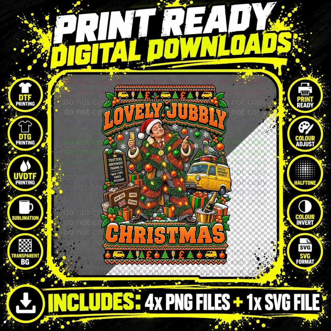 Del Boy Only Fools Horses Lovely Jubbly Christmas Funny Png SVG Digital Bundle