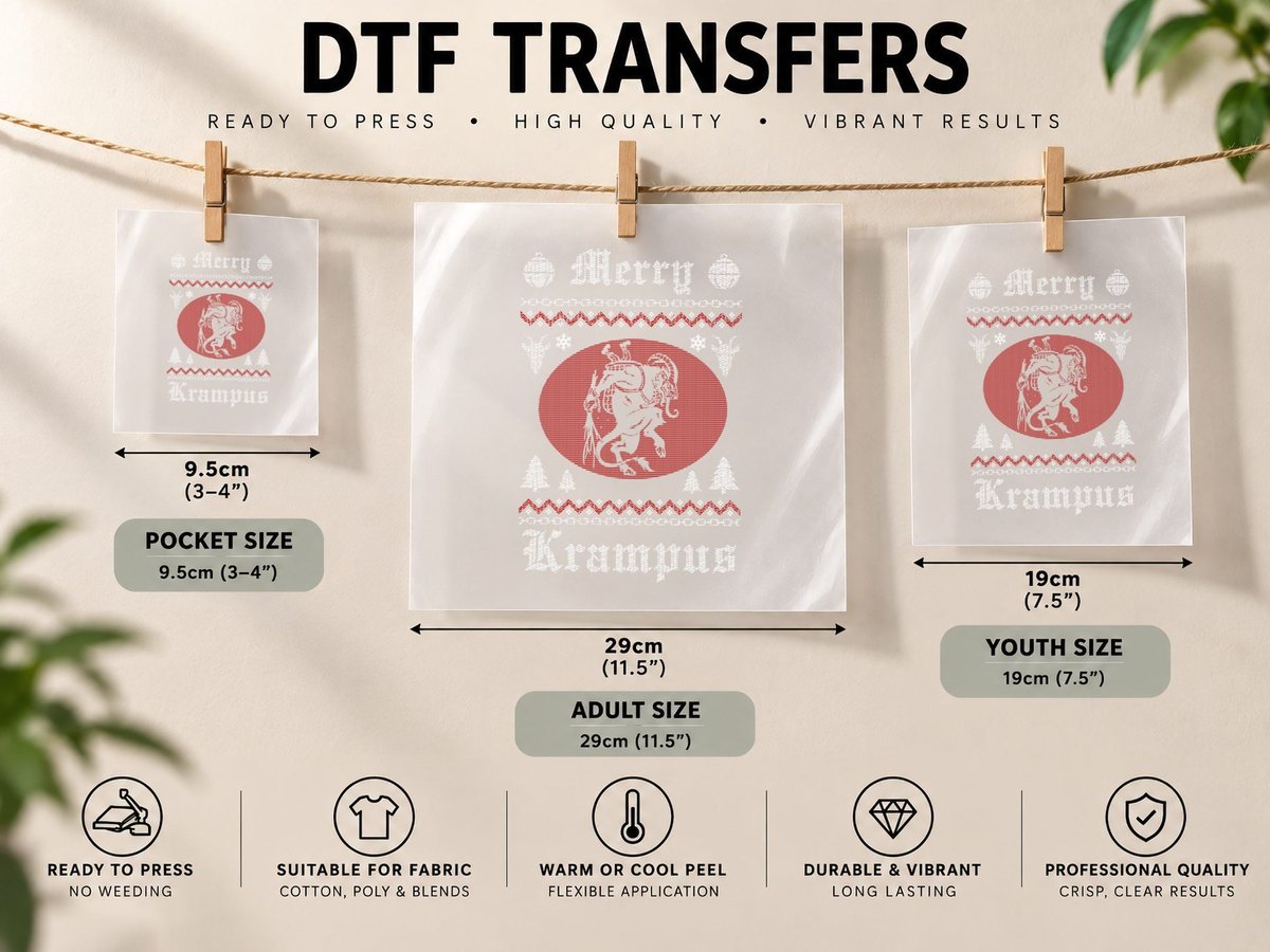 Devil Merry Krampus Ugly Christmas, Krampus Creepy DTF Transfer Iron On
