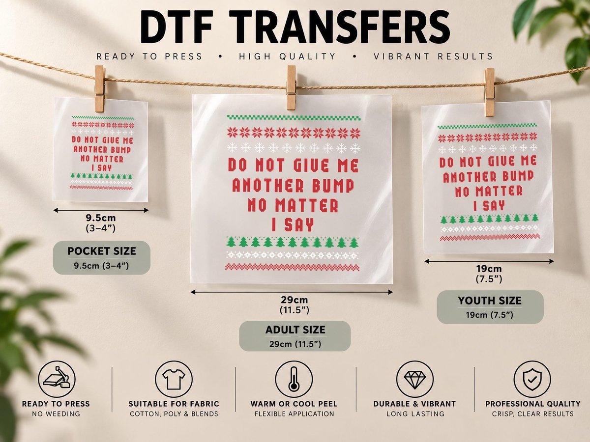 Do Not Give Me Another Bump Ugly Christmas DTF Transfer Iron On