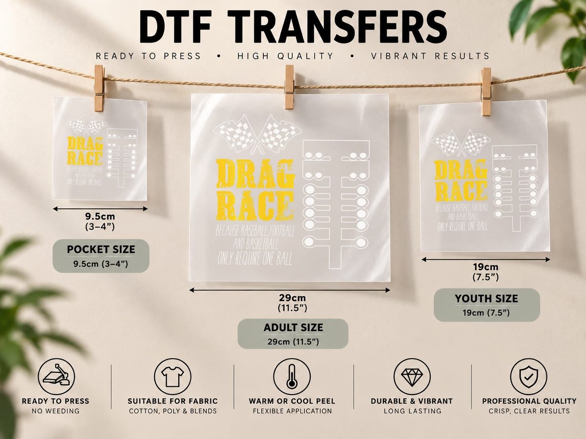 Drag Racing Christmas Tree Design, Racing Design DTF Transfer Iron On