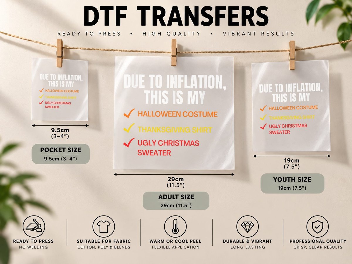 Due to Inflation This Is My Halloween Costume Ugly DTF Transfer Iron On