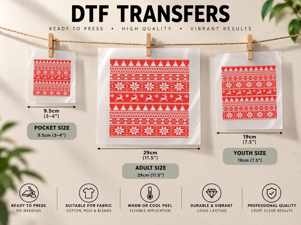 Fair Isle Christmas DTF Transfer Iron On