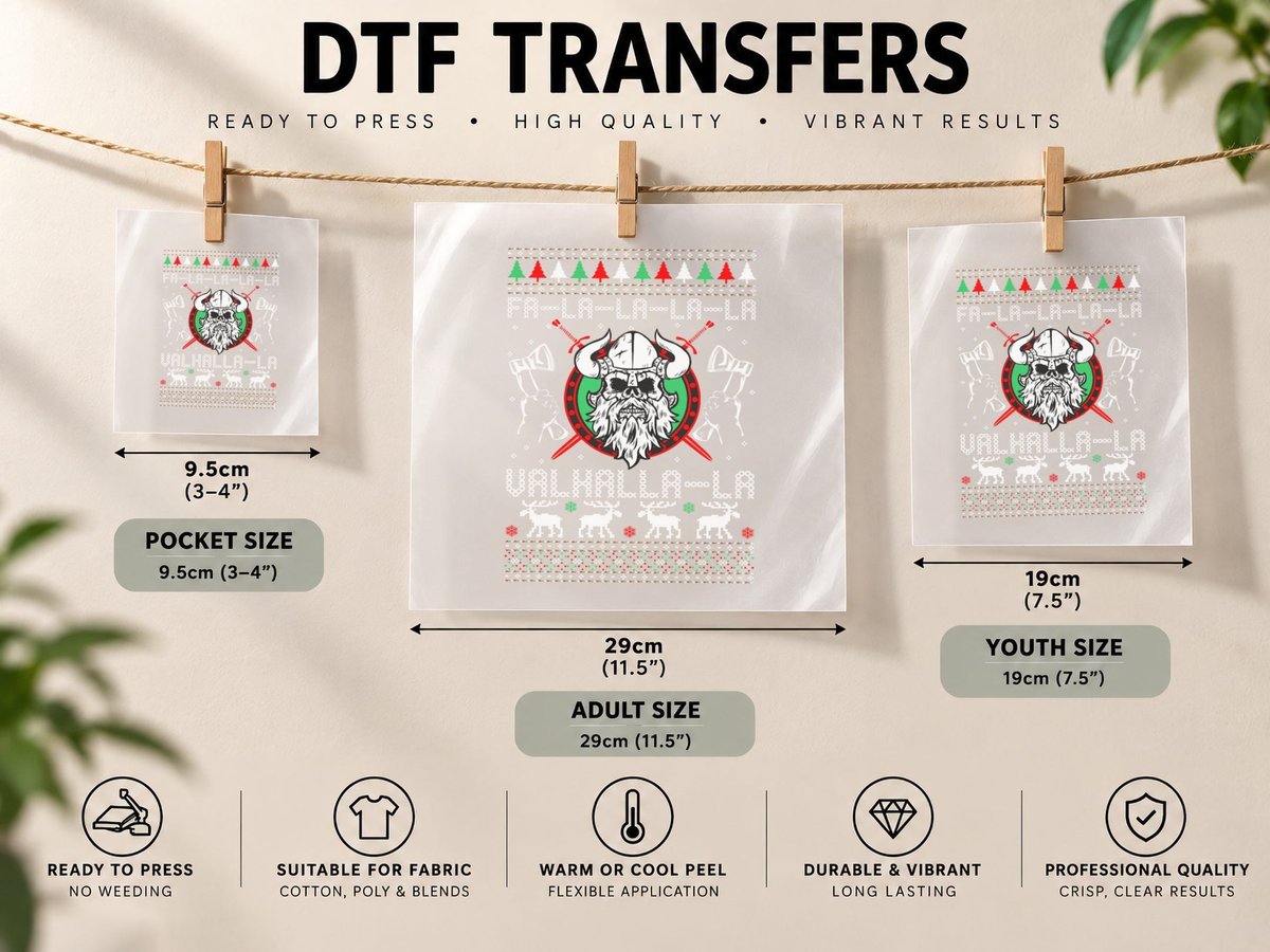 Falalala Valhalla La Ugly Christmas, Funny Holiday DTF Transfer Iron On