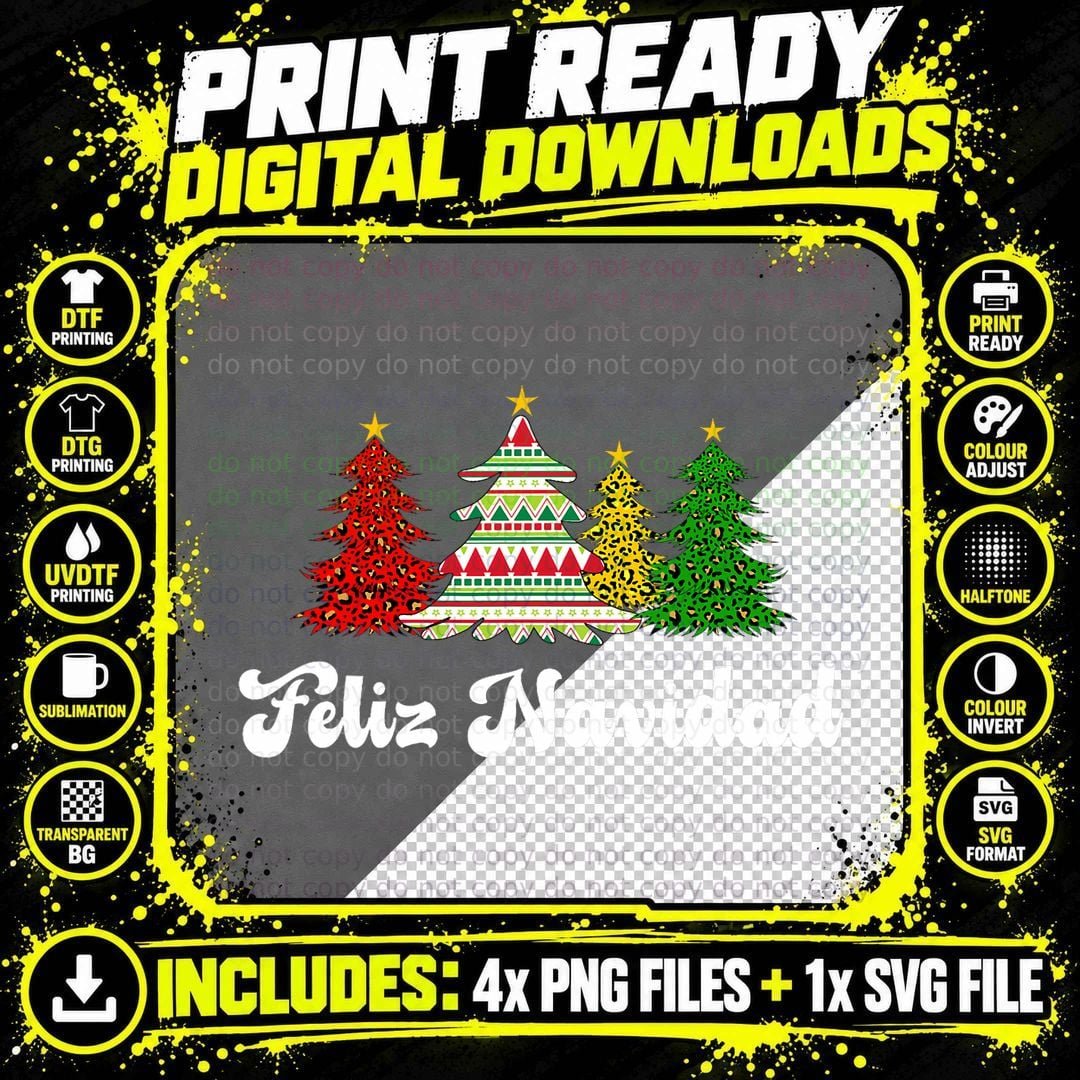 Family Matching Feliz Navidad Spanish Mexican Christmas Png SVG Digital Bundle