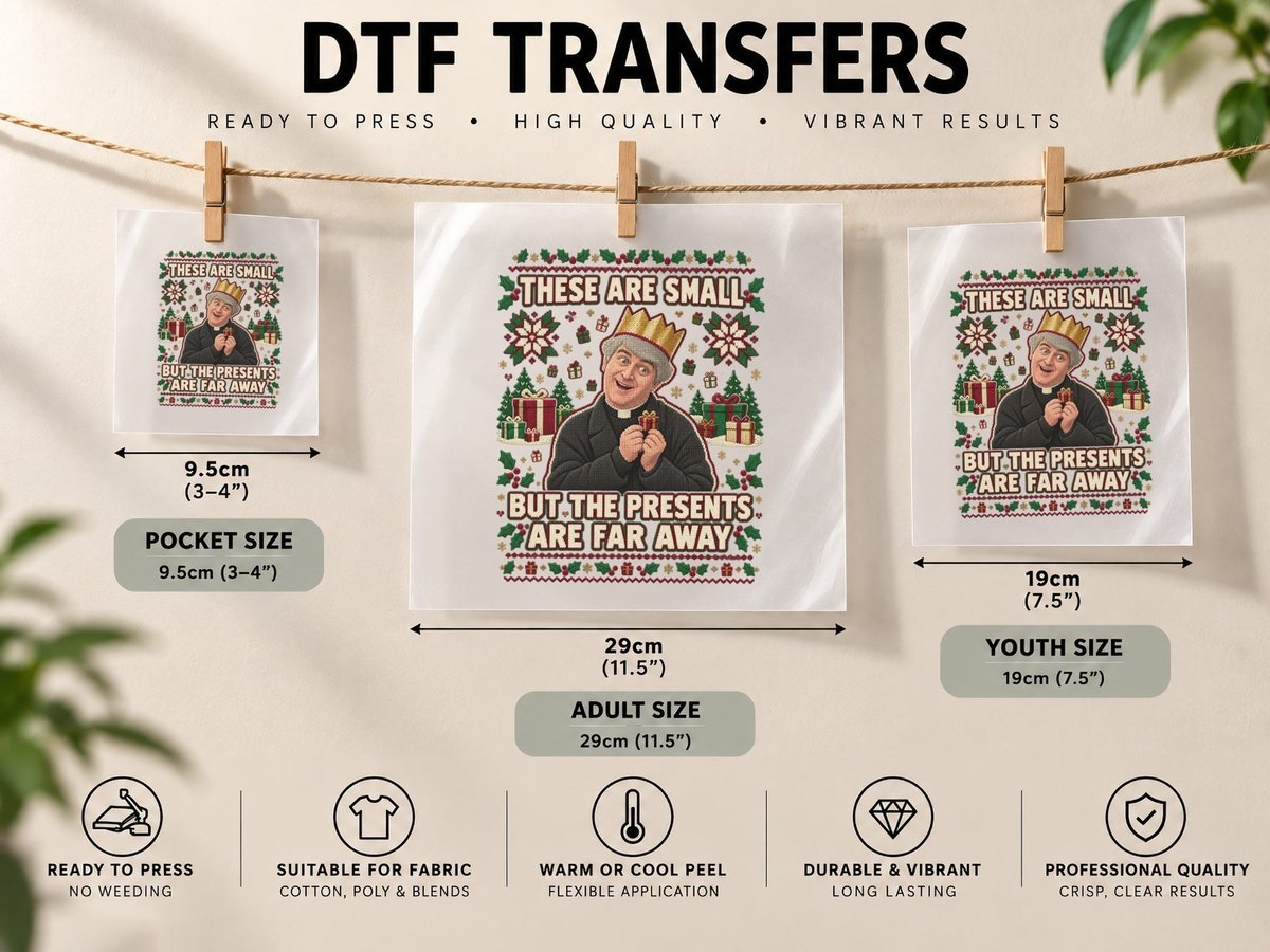 Father Dougal Christmas Father Ted Funny Irish Quote Ugly DTF Transfer Iron On