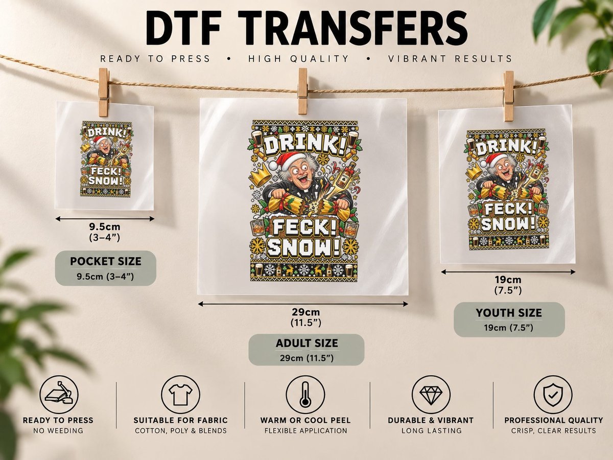 Father Jack Christmas Father Ted Irish Comedy Ugly Funny DTF Transfer Iron On