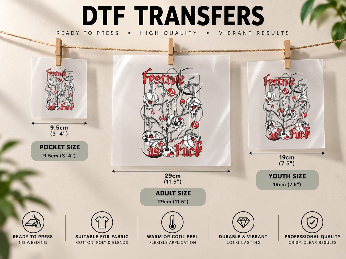 Festive as Fuck DTF Transfer Iron On