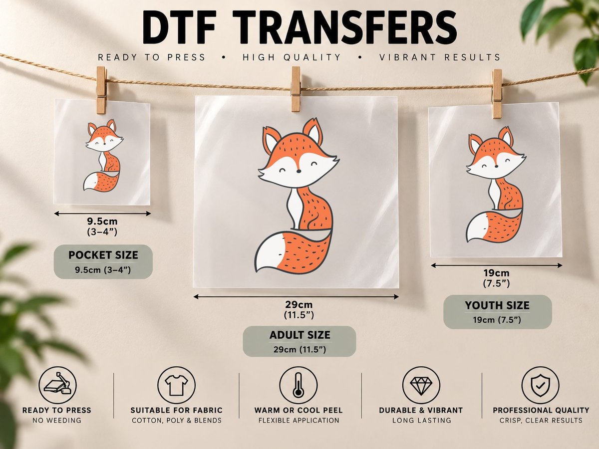 Fox Gift Christmas Teacher Men Kids Birthday DTF Transfer Iron On