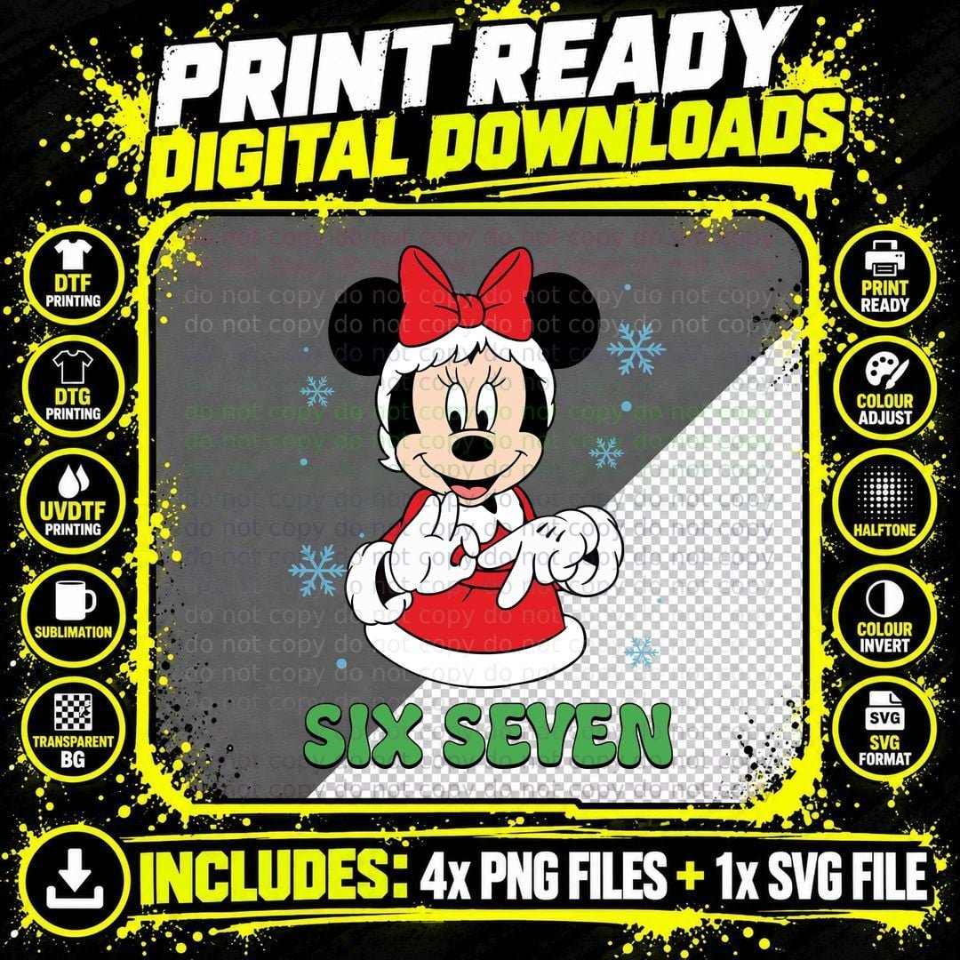 Fun Six Seven Top, Kids Funny Christmas Sweater Png SVG Digital Bundle