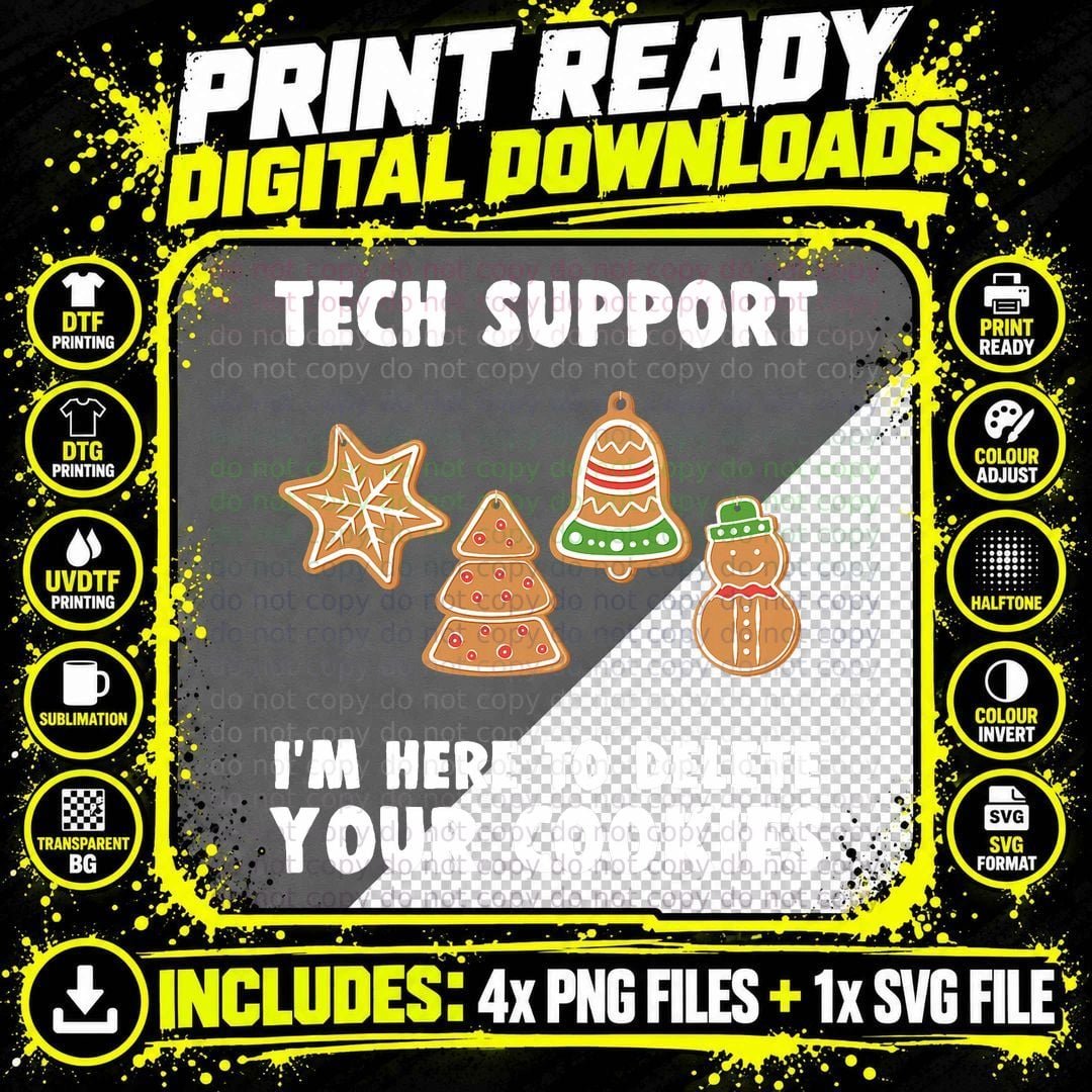Funny Christmas Tech Support Shirt Computer Programmer Png SVG Digital Bundle