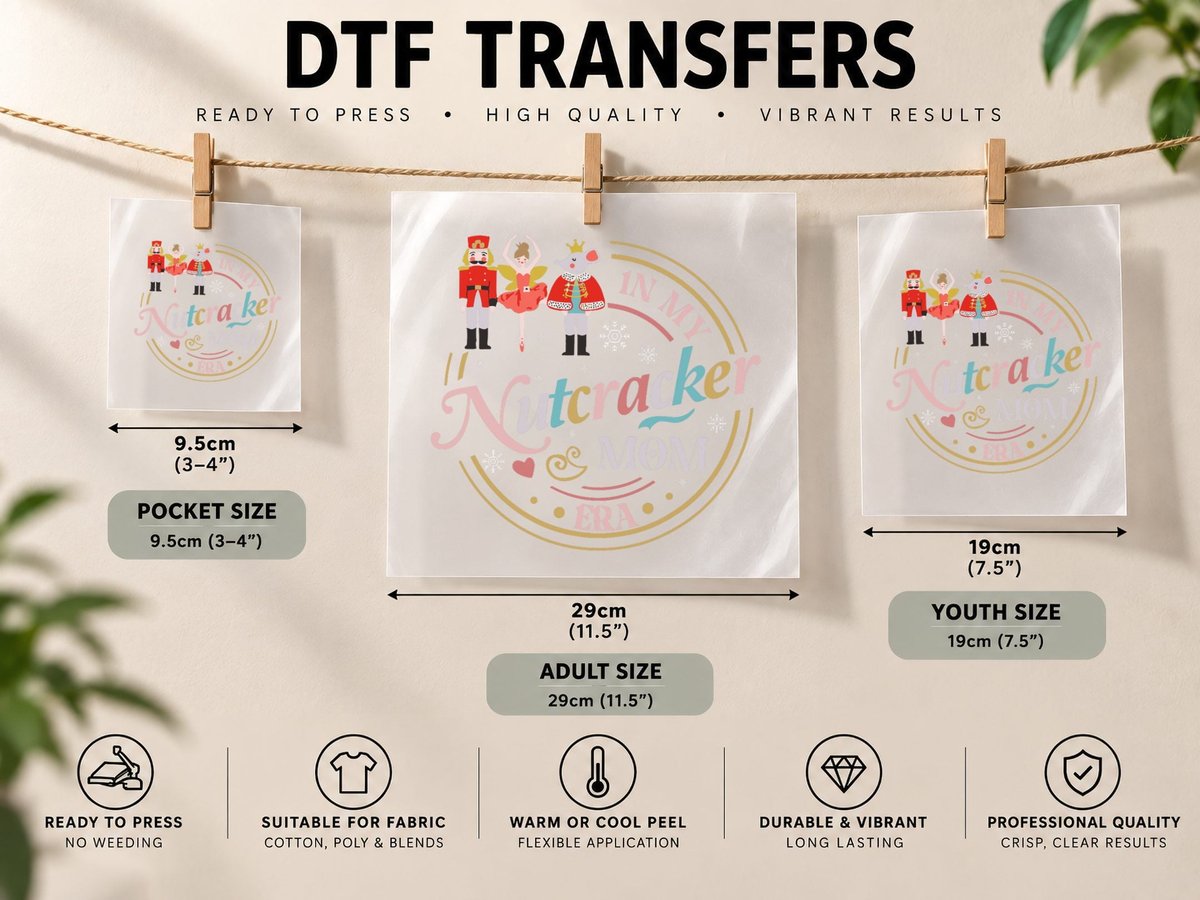 Funny Nutcracker Christmas Quote in My Nutcracker Mom Era DTF Transfer Iron On