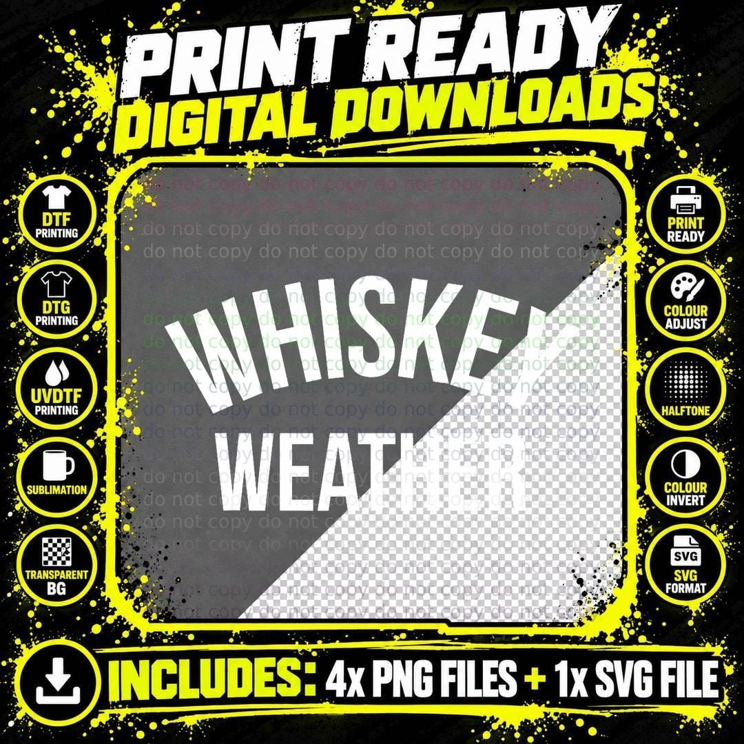 Funny Whiskey Weather Winter Holiday Drinking Png SVG Digital Bundle