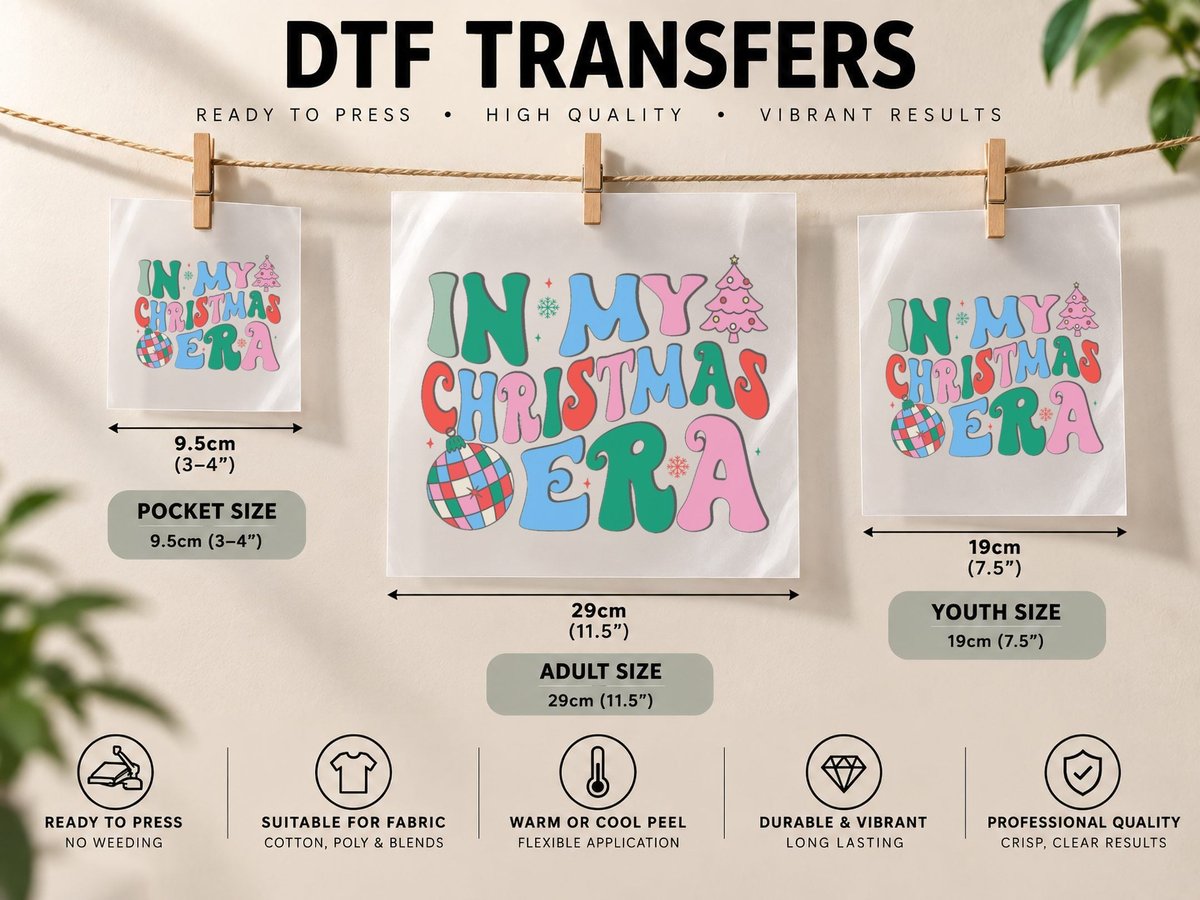 Funny in My Christmas Era Christmas Family Matching Xmas DTF Transfer Iron On