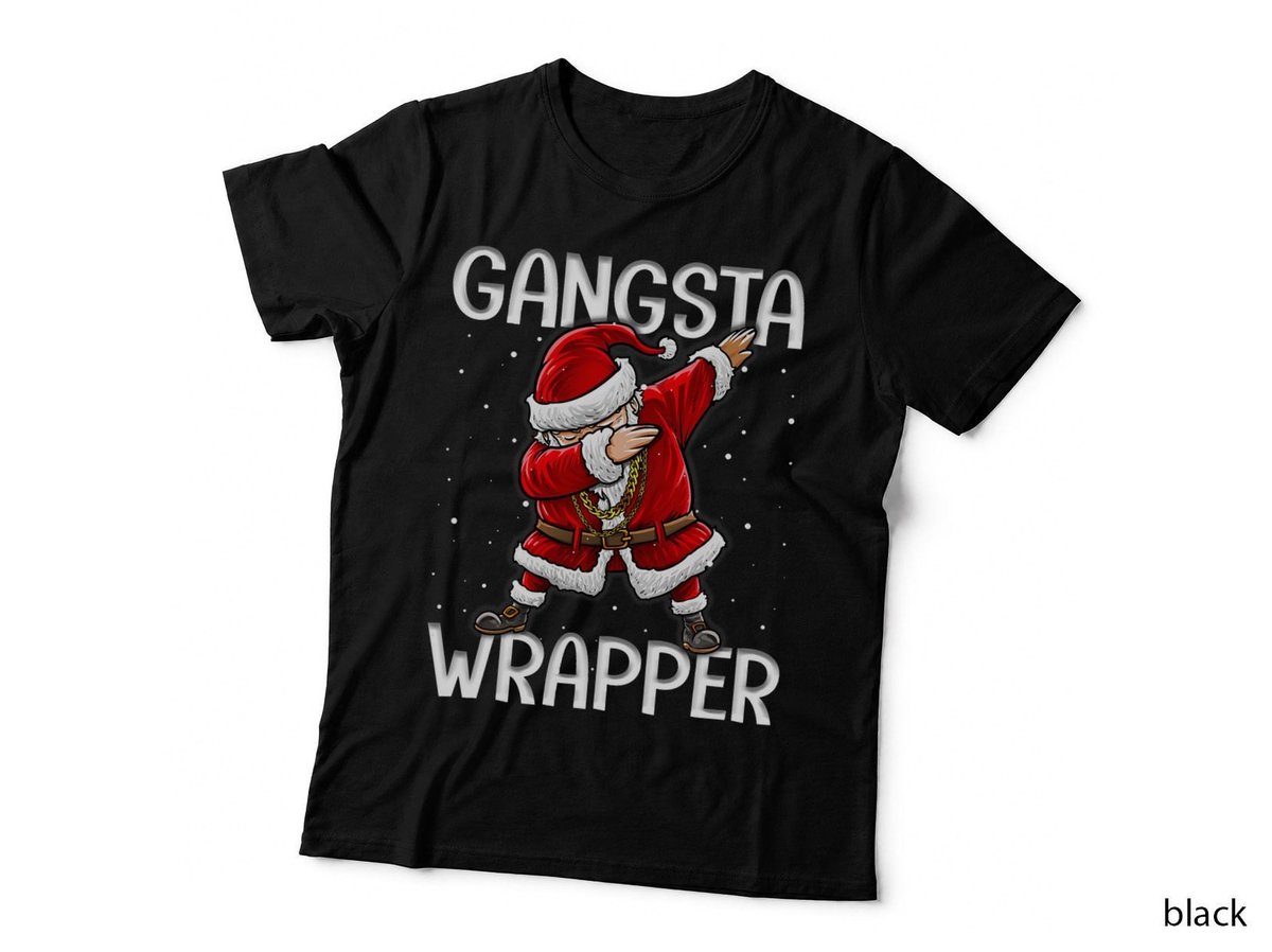 Gangsta Wrapper Funny Dabbing Santa Christmas Men Kids T-Shirt