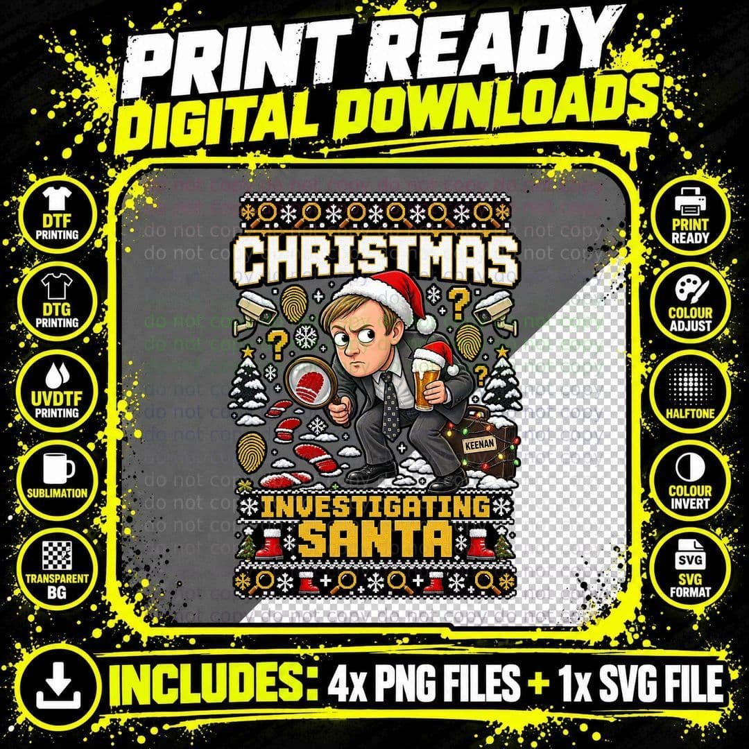 Gareth Keenan Christmas Shirt British Comedy UK Ugly Png SVG Digital Bundle