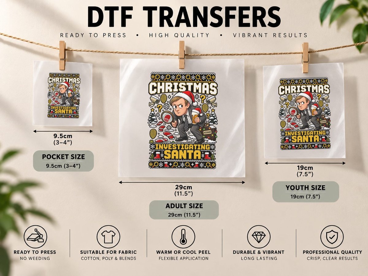 Gareth Keenan Christmas British Comedy UK Ugly Beer Pint DTF Transfer Iron On