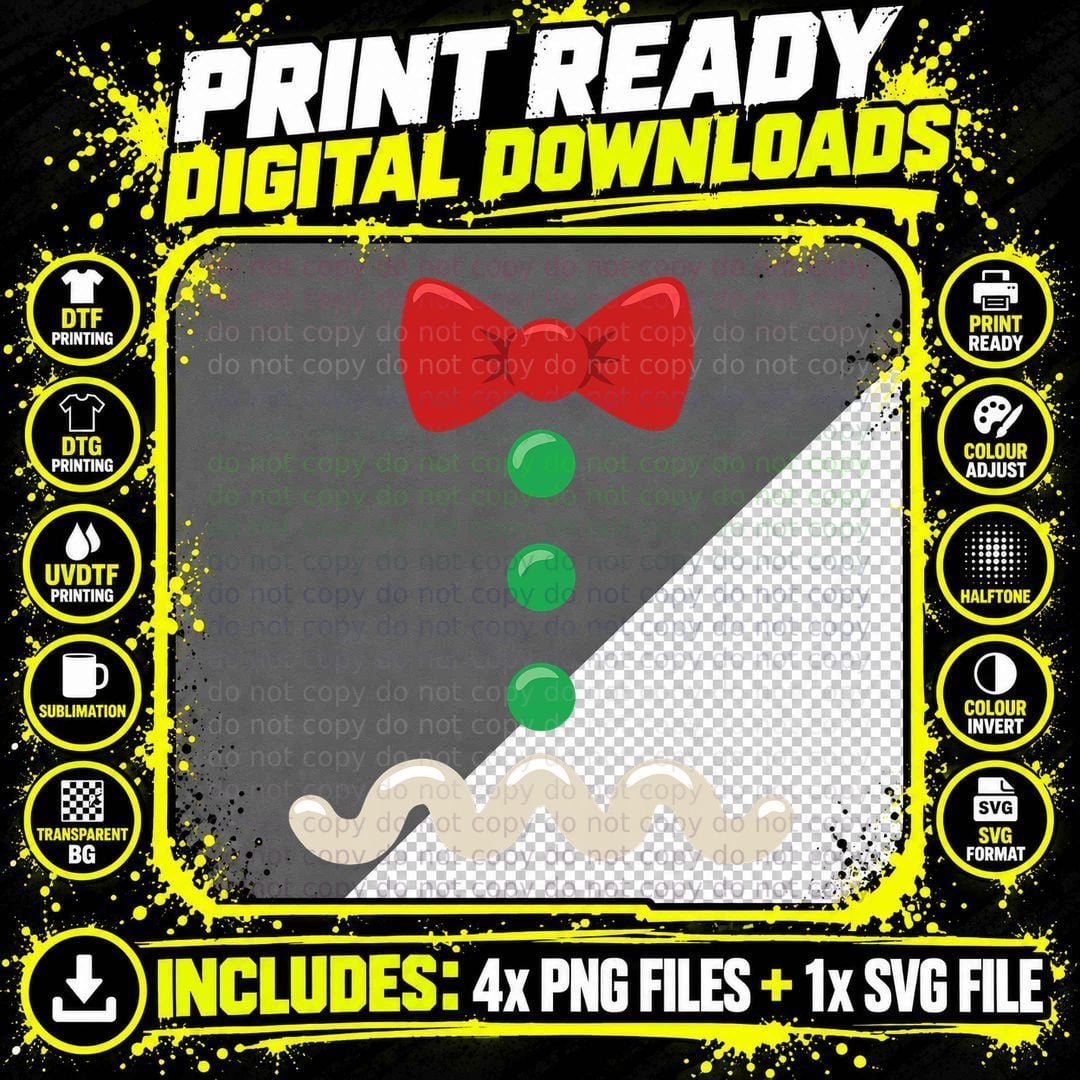 Gingerbread Man Christmas Costume T-Shirt Png SVG Digital Bundle