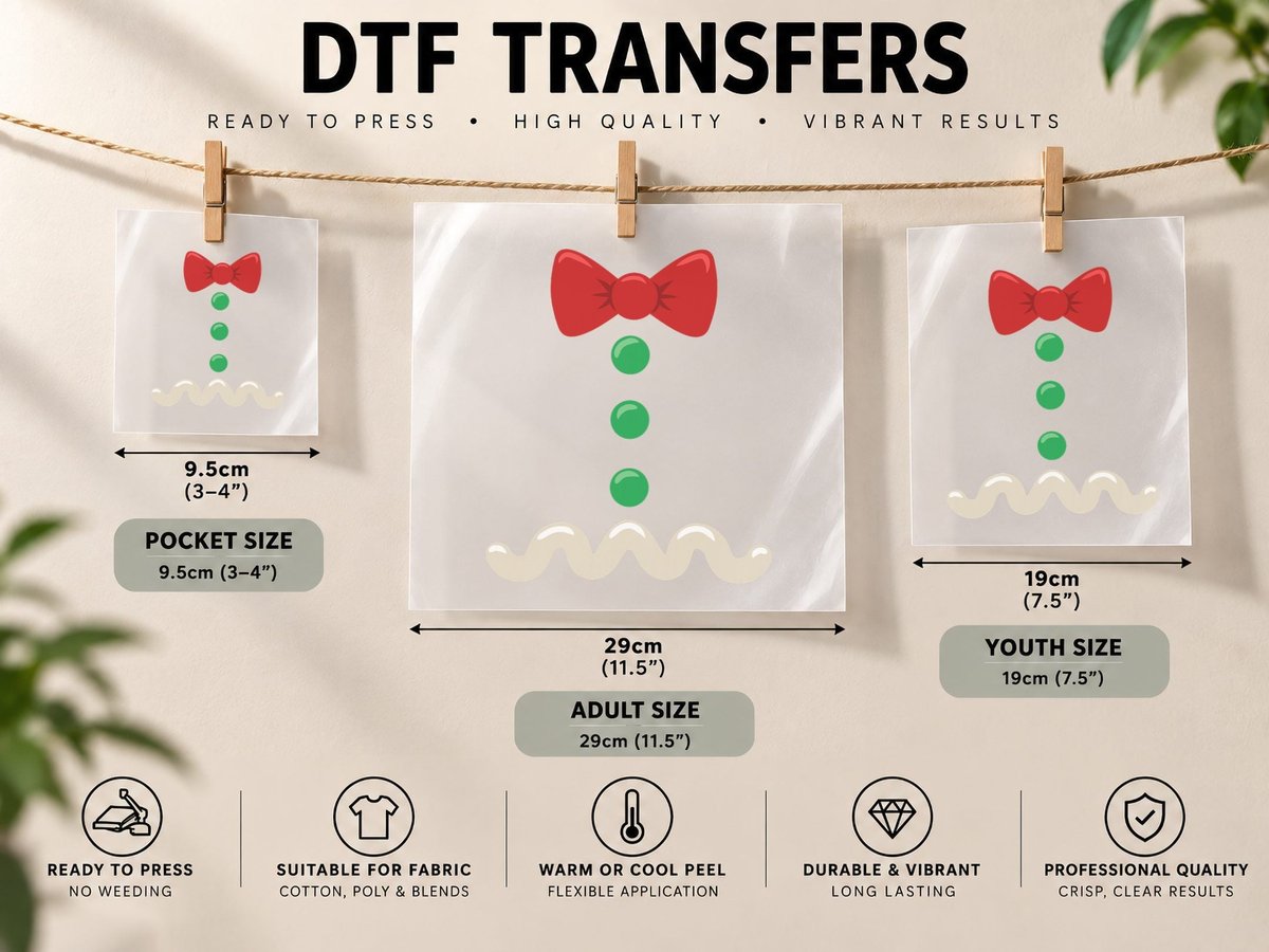 Gingerbread Man Christmas Costume DTF Transfer Iron On