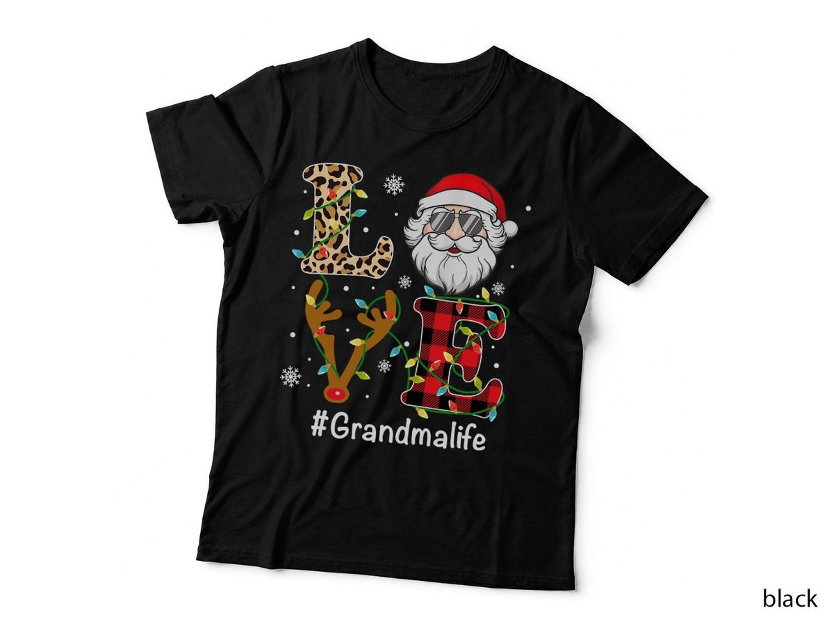 Grandma Santa Christmas Family Love Grandma Life Xmas Pajama T-Shirt