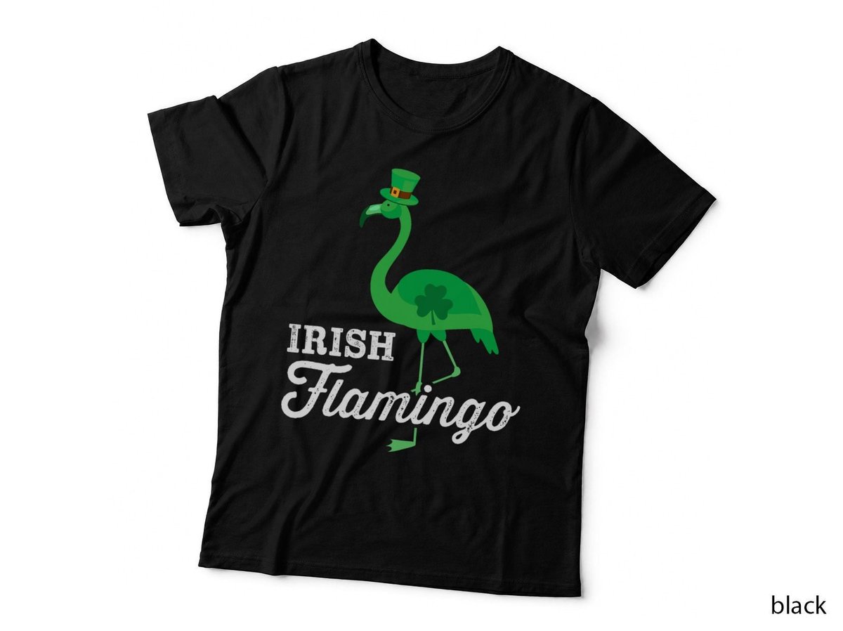 Green Irish Flamingo for Funny St Patricks Day, St Paddy's Day Gift T-Shirt
