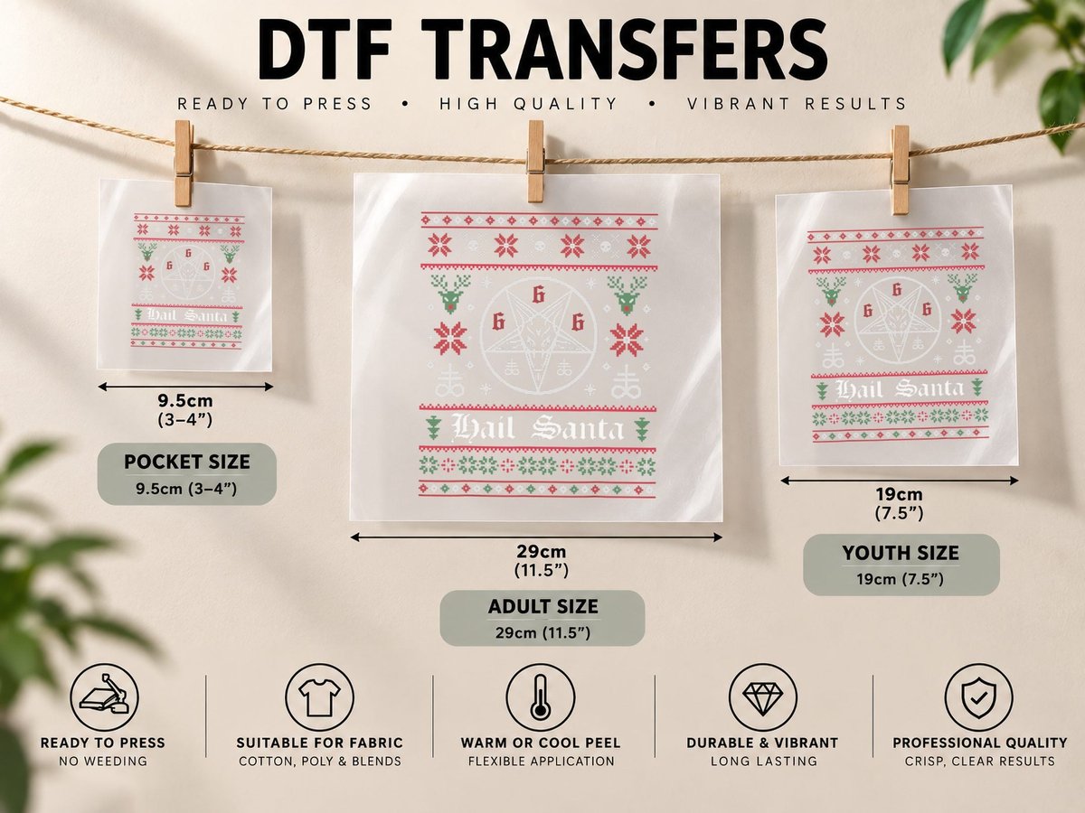 Hail Santa Ugly Christmas DTF Transfer Iron On