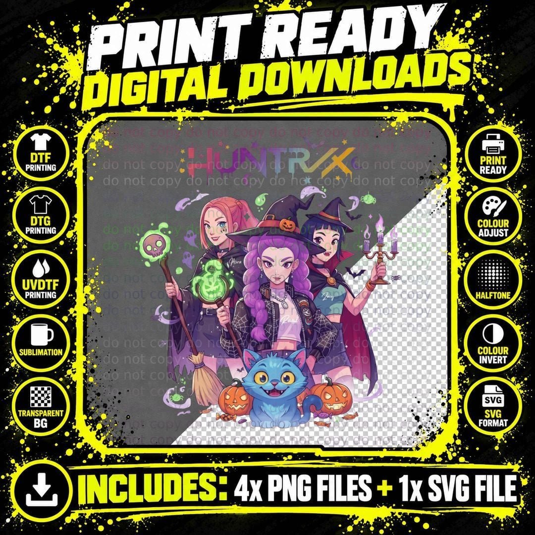 Halloween Witch Costume T-Shirt, Spooky Witchy Theme Png SVG Digital Bundle
