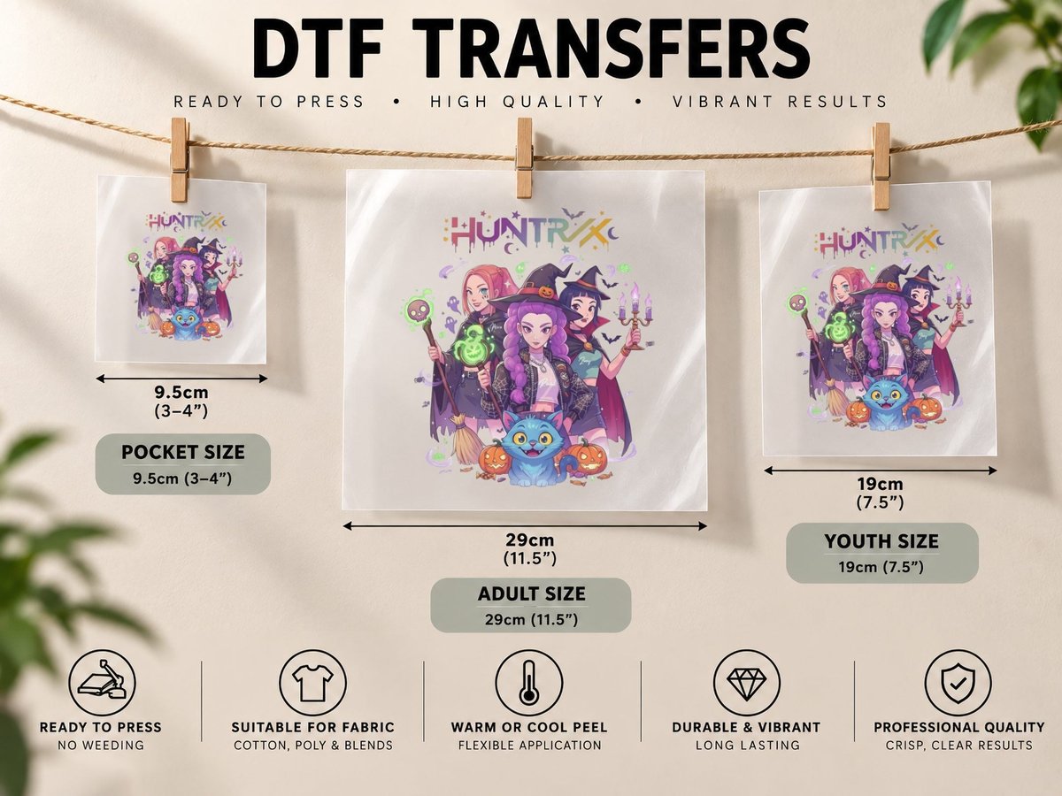 Halloween Witch Costume, Spooky Witchy Theme DTF Transfer Iron On