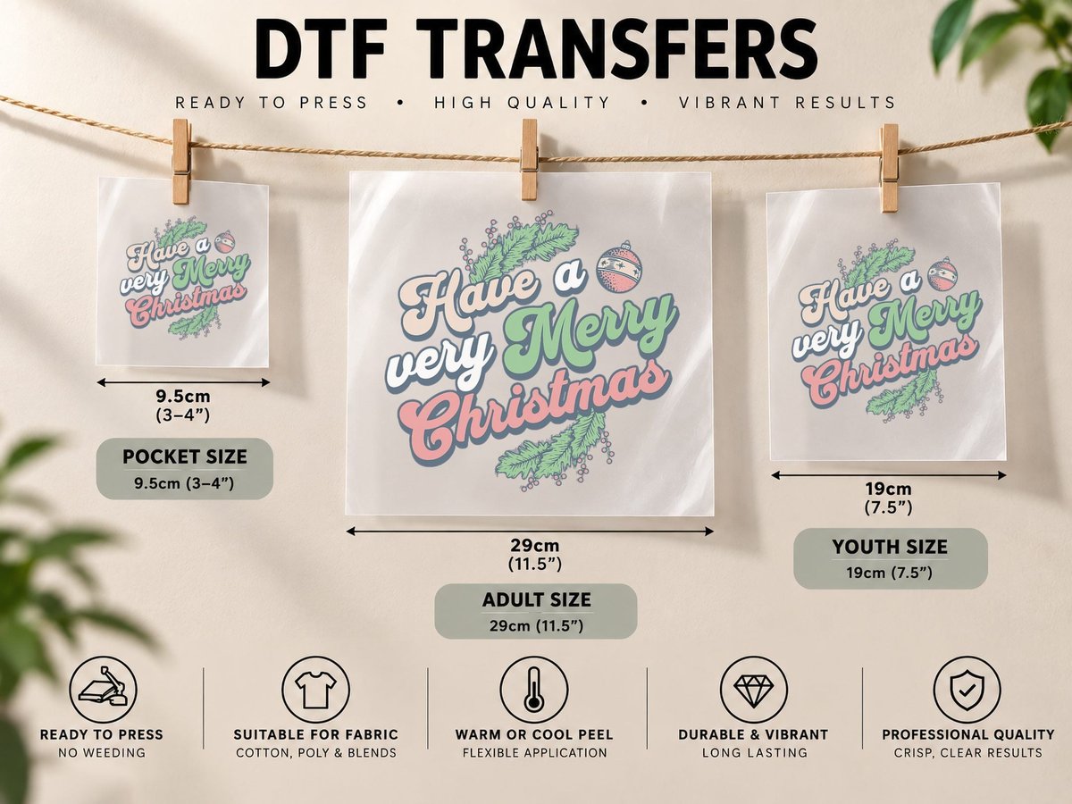 Have a Very Merry Christmas Retro Vintage Holiday Xmas DTF Transfer Iron On