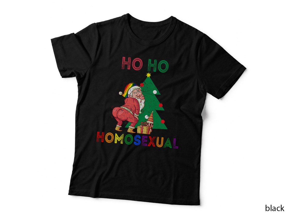 Ho Ho Homosexual Christmas Santa Holiday Gay Pride Pajamas T-Shirt