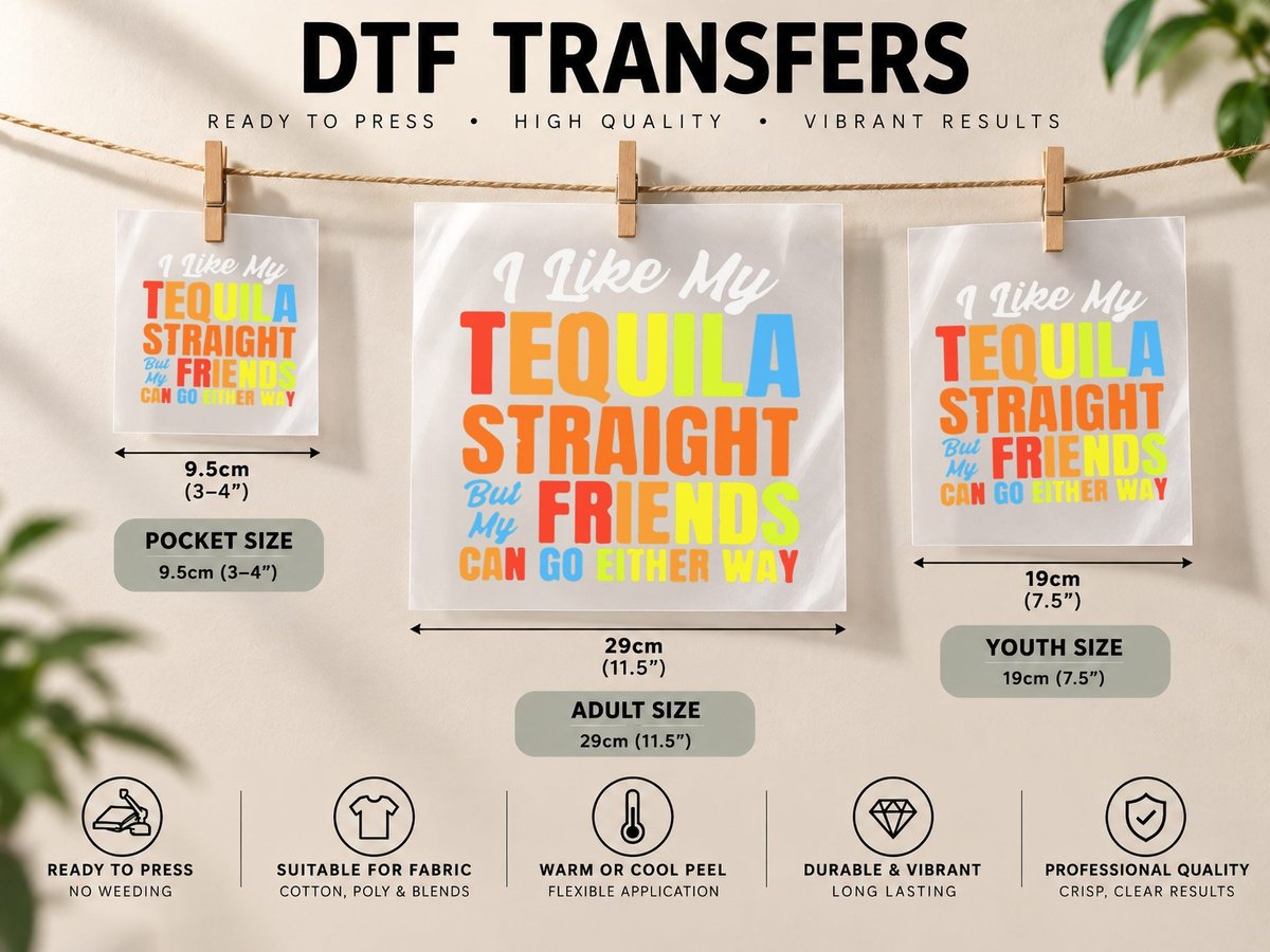I Just Like My Tequila Straight LGBT Pride Tequila DTF Transfer Iron On