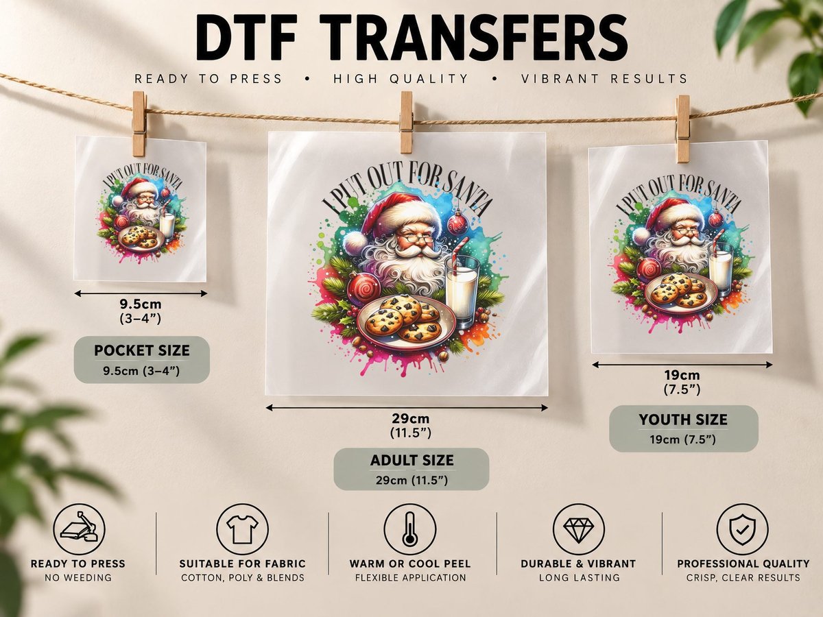 I Put Out for Santa with Santa, Distressed Look DTF Transfer Iron On