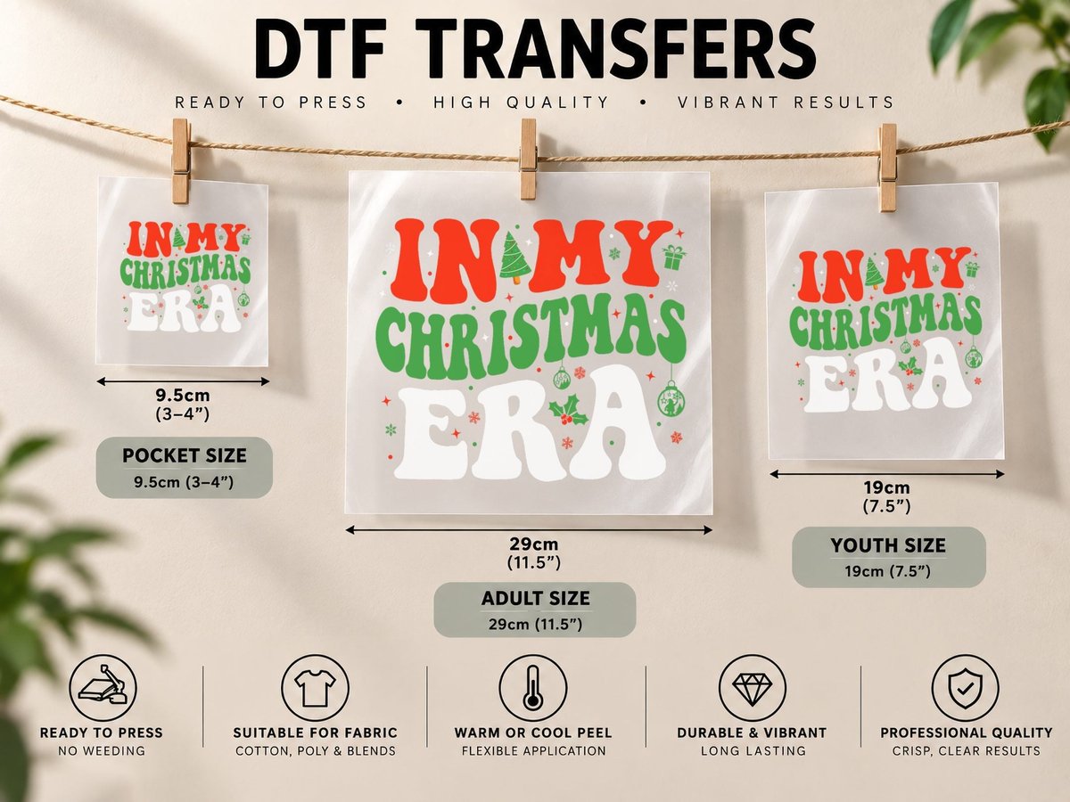 In My Christmas Era Cute Xmas Holiday Family Christmas DTF Transfer Iron On